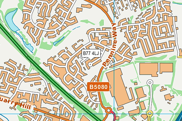 B77 4LJ map - OS VectorMap District (Ordnance Survey)