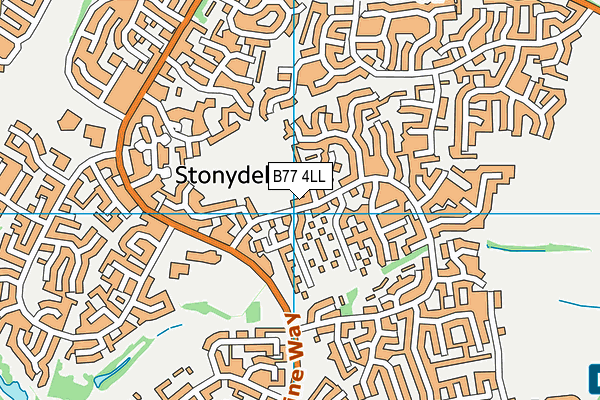 B77 4LL map - OS VectorMap District (Ordnance Survey)