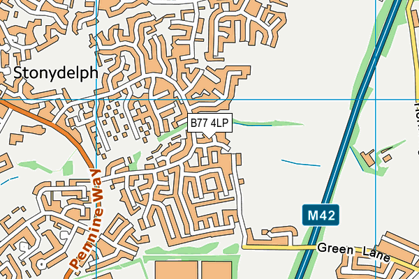 B77 4LP map - OS VectorMap District (Ordnance Survey)
