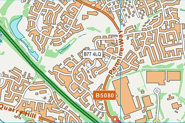 B77 4LQ map - OS VectorMap District (Ordnance Survey)