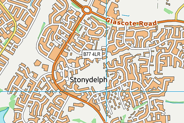 B77 4LR map - OS VectorMap District (Ordnance Survey)