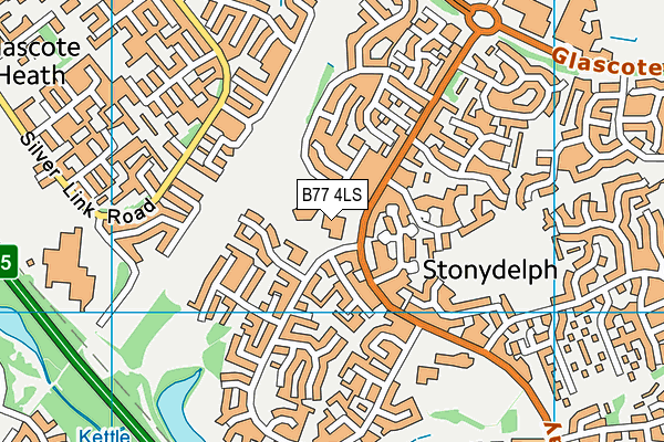 B77 4LS map - OS VectorMap District (Ordnance Survey)