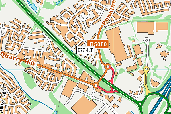 B77 4LT map - OS VectorMap District (Ordnance Survey)