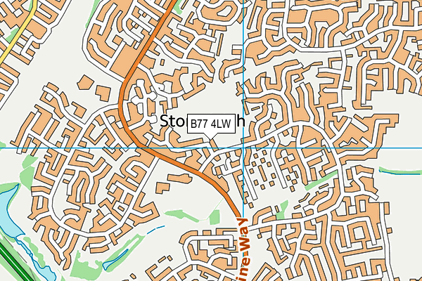 B77 4LW map - OS VectorMap District (Ordnance Survey)