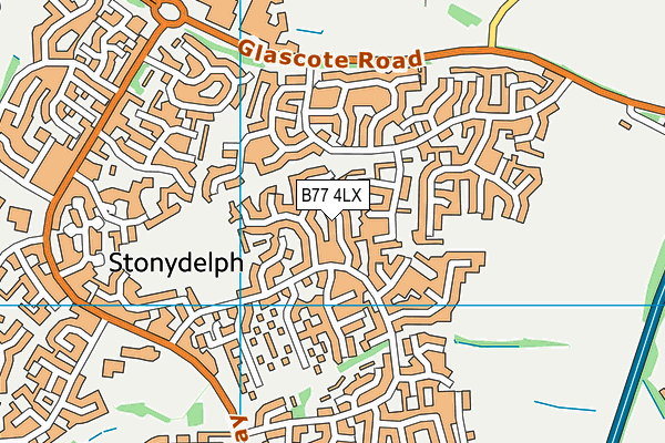 B77 4LX map - OS VectorMap District (Ordnance Survey)