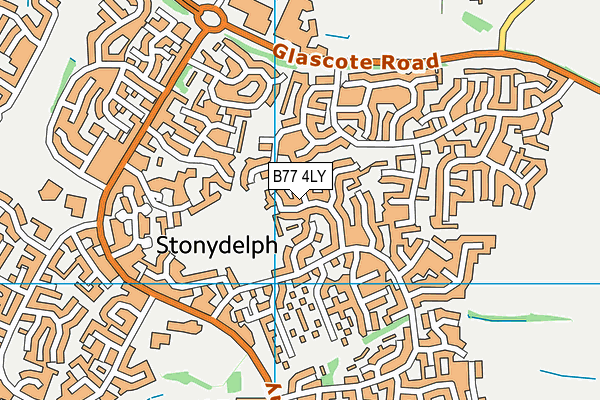 B77 4LY map - OS VectorMap District (Ordnance Survey)