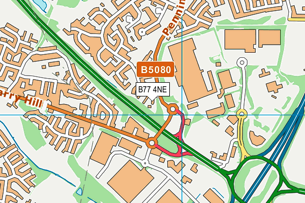 B77 4NE map - OS VectorMap District (Ordnance Survey)