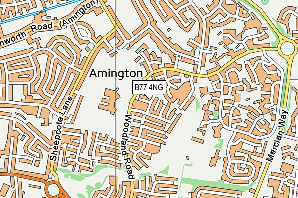 B77 4NG map - OS VectorMap District (Ordnance Survey)