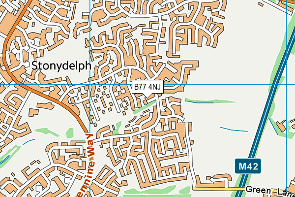 B77 4NJ map - OS VectorMap District (Ordnance Survey)