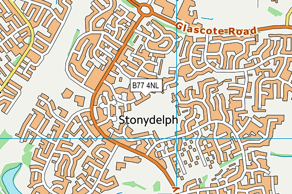 B77 4NL map - OS VectorMap District (Ordnance Survey)