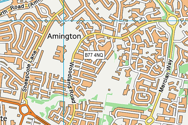 B77 4NQ map - OS VectorMap District (Ordnance Survey)