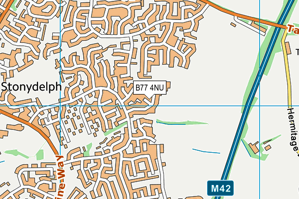 B77 4NU map - OS VectorMap District (Ordnance Survey)