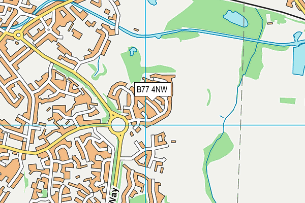 B77 4NW map - OS VectorMap District (Ordnance Survey)