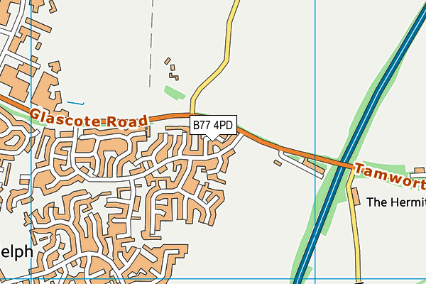 B77 4PD map - OS VectorMap District (Ordnance Survey)