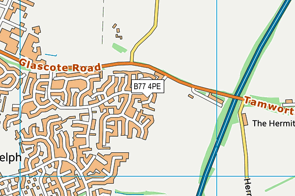 B77 4PE map - OS VectorMap District (Ordnance Survey)