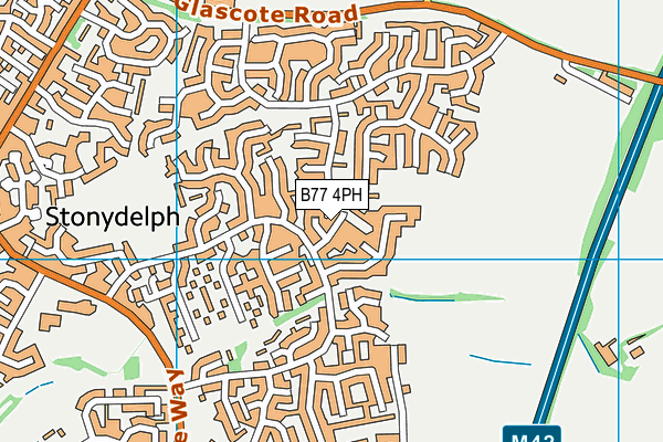 B77 4PH map - OS VectorMap District (Ordnance Survey)