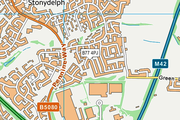 B77 4PJ map - OS VectorMap District (Ordnance Survey)