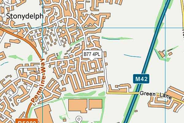 B77 4PL map - OS VectorMap District (Ordnance Survey)