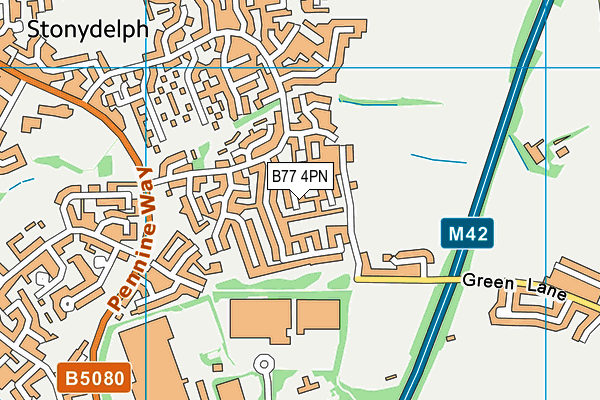 B77 4PN map - OS VectorMap District (Ordnance Survey)
