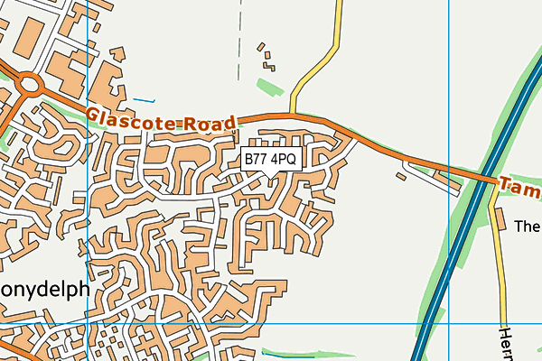 B77 4PQ map - OS VectorMap District (Ordnance Survey)