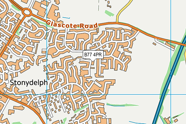 B77 4PR map - OS VectorMap District (Ordnance Survey)