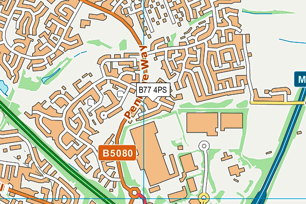 B77 4PS map - OS VectorMap District (Ordnance Survey)