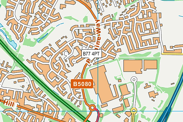 B77 4PT map - OS VectorMap District (Ordnance Survey)