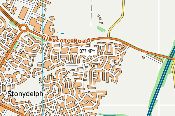 B77 4PY map - OS VectorMap District (Ordnance Survey)