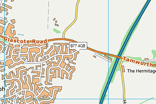 B77 4QB map - OS VectorMap District (Ordnance Survey)