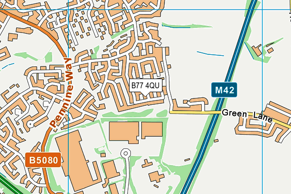 B77 4QU map - OS VectorMap District (Ordnance Survey)