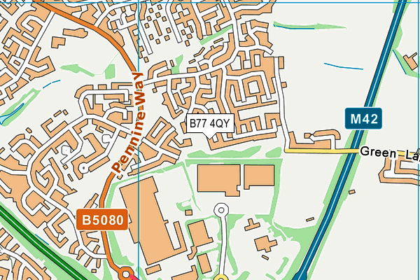 B77 4QY map - OS VectorMap District (Ordnance Survey)