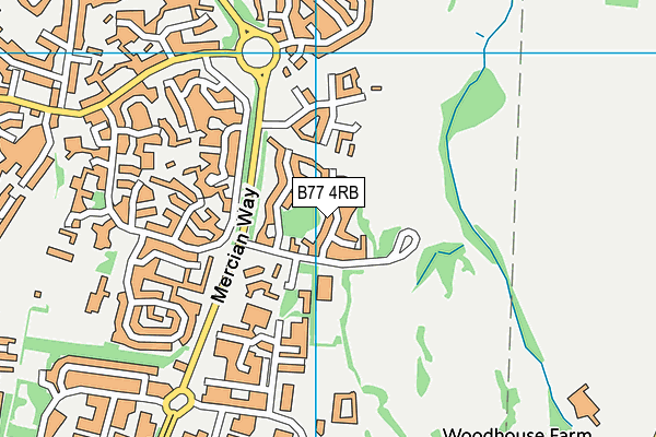 B77 4RB map - OS VectorMap District (Ordnance Survey)