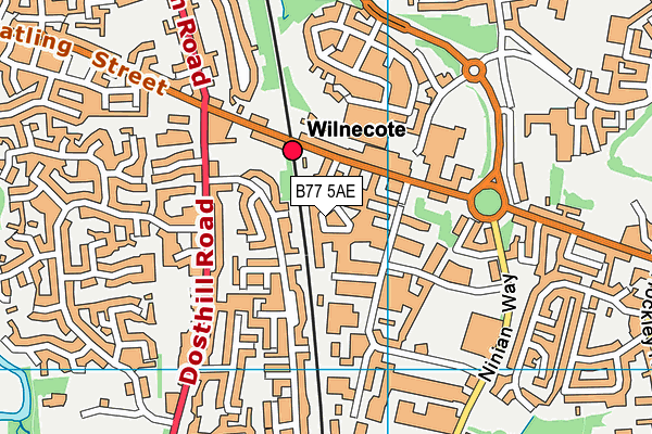 B77 5AE map - OS VectorMap District (Ordnance Survey)