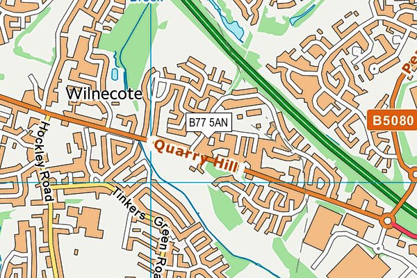 B77 5AN map - OS VectorMap District (Ordnance Survey)