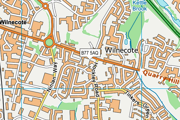 B77 5AQ map - OS VectorMap District (Ordnance Survey)