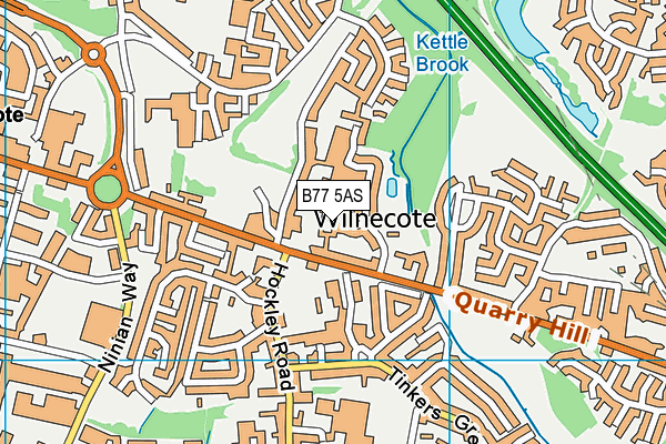 B77 5AS map - OS VectorMap District (Ordnance Survey)