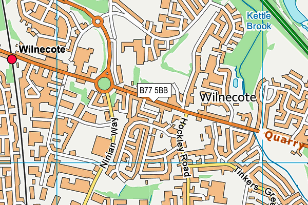 B77 5BB map - OS VectorMap District (Ordnance Survey)