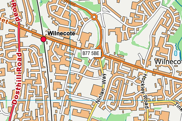 B77 5BE map - OS VectorMap District (Ordnance Survey)