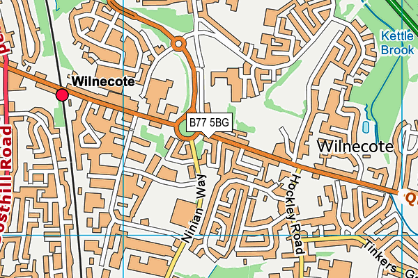 B77 5BG map - OS VectorMap District (Ordnance Survey)