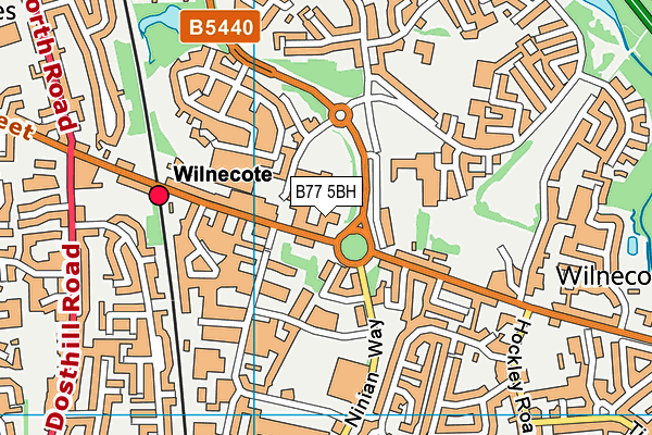 B77 5BH map - OS VectorMap District (Ordnance Survey)