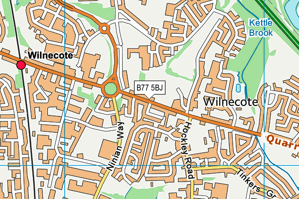 B77 5BJ map - OS VectorMap District (Ordnance Survey)