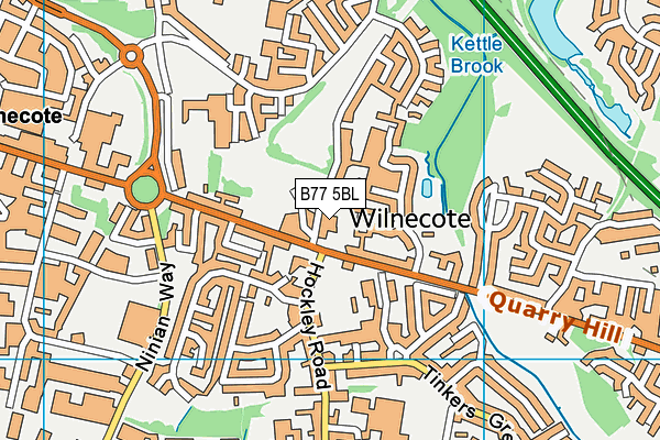 B77 5BL map - OS VectorMap District (Ordnance Survey)