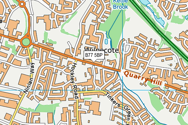 B77 5BP map - OS VectorMap District (Ordnance Survey)