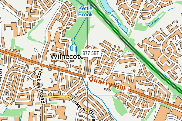 Wilnecote Sports & Recreational Association map (B77 5BT) - OS VectorMap District (Ordnance Survey)