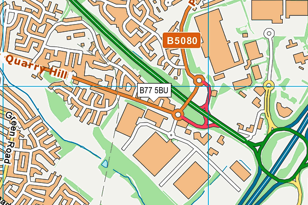 B77 5BU map - OS VectorMap District (Ordnance Survey)