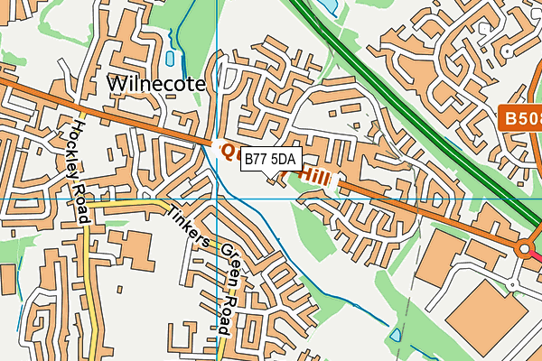 B77 5DA map - OS VectorMap District (Ordnance Survey)