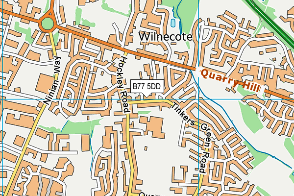 B77 5DD map - OS VectorMap District (Ordnance Survey)