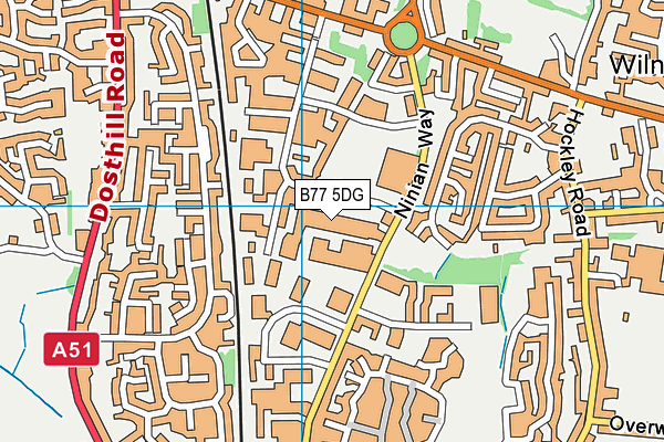 B77 5DG map - OS VectorMap District (Ordnance Survey)