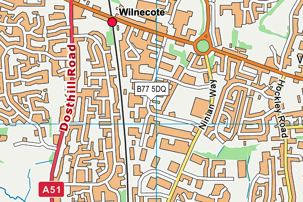 B77 5DQ map - OS VectorMap District (Ordnance Survey)