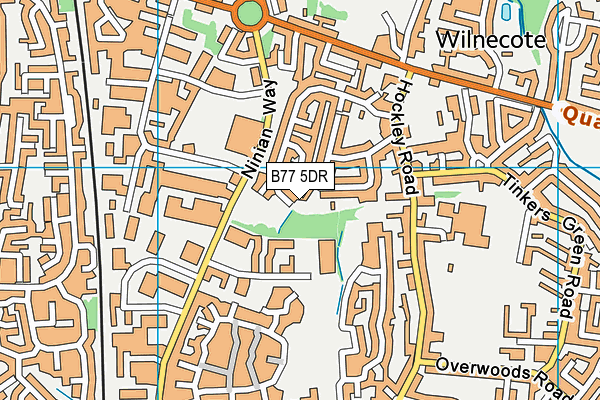 B77 5DR map - OS VectorMap District (Ordnance Survey)